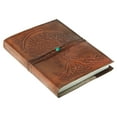thumbnail image 3 of Handmade Leather Refillable Journal with Tree of Life Design 7x5 inch, Lined Paper, Medium Size, 3 of 7