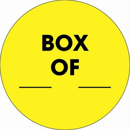 Tape Logic DL1267 2 in. Circle - Box of Fluorescent Yellow Labels - Roll of (Best Way To Label Moving Boxes)