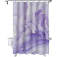 thumbnail image 5 of Ombre Lavender Purple Shower Curtain, Marble Texture Shower Curtain Set with Hooks, Spring Summer Waterproof Fabric Shower Curtains for Bathroom Decor, 72x84 Inch Bath Curtain, 5 of 6