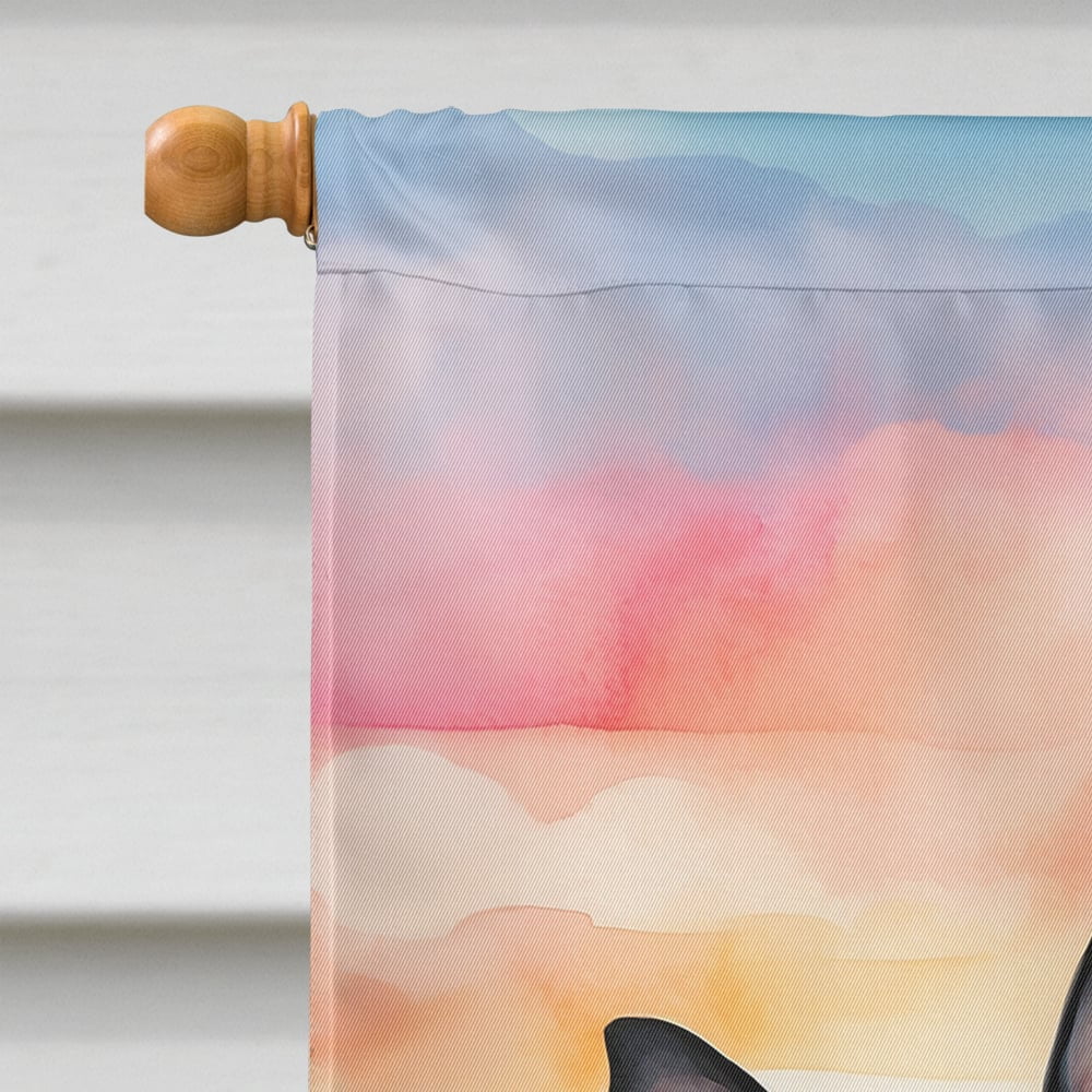 Boston Terrier Two Hearts House Flag 28 in x 40 in