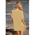 thumbnail image 4 of EKOUAER Womens Beach Coverups Short Swimwear Cover Ups Side Slit Beachwear Loose Swimsuit Cover Ups, 4 of 5
