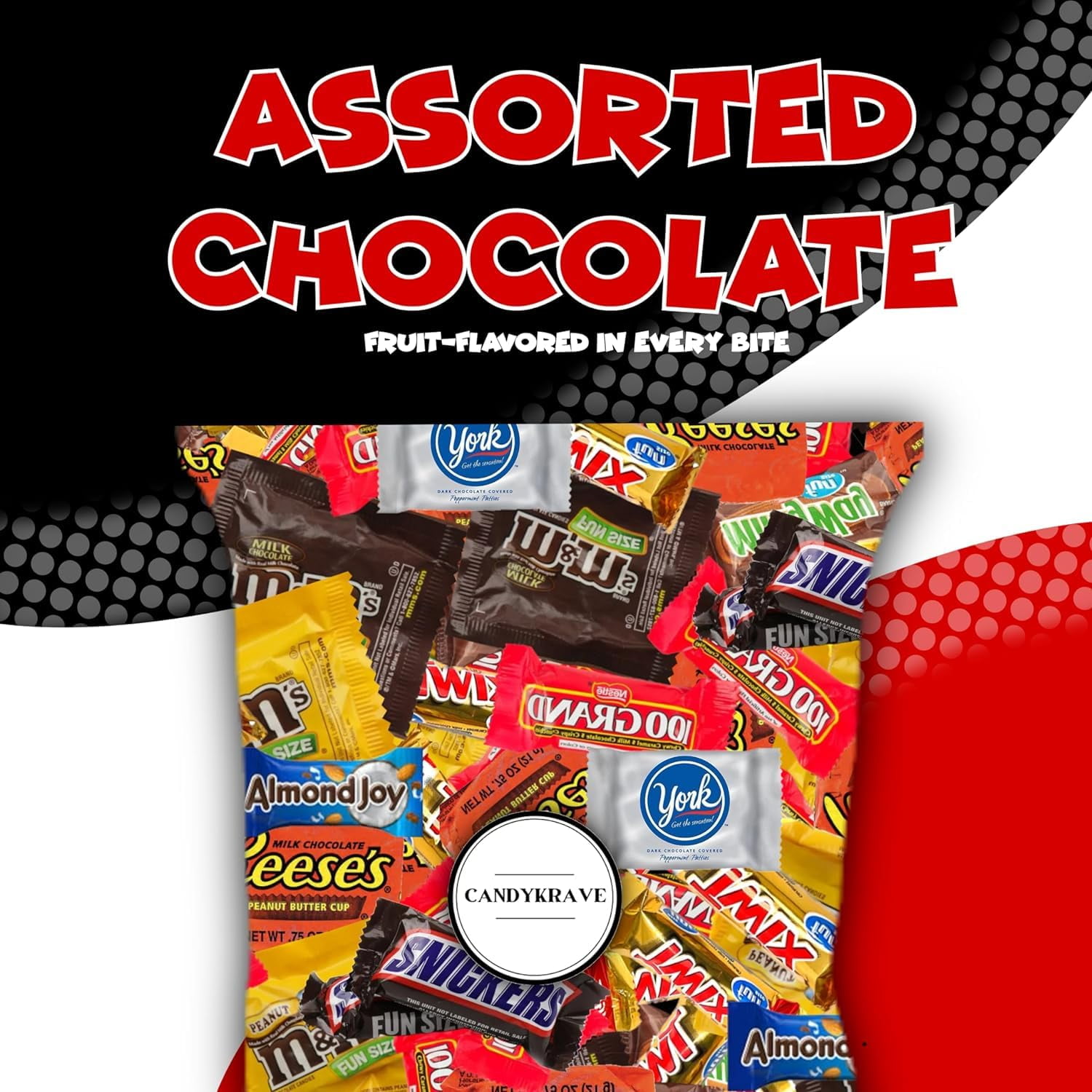 CandyKrave Assorted Chocolate Candy Variety Pack - 3 lbs Fun Size Chocolate Assortment - Individually Wrapped Bulk Chocolate Candy Mix - Delicious Sweets for Kids, Adults, Pantry, Office & Birthdays