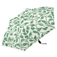thumbnail image 4 of Vintage Green Leaves Compact Sun Umbrella Windproof Travel Umbrellas for Rain Strong Portable UV Protection, 4 of 8