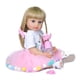 thumbnail image 2 of Muñeca Pinnaco con cabello rubio, cuerpo completo de silicona realista de 22 pulgadas, juguete suave para bebés con peso para que jueguen los niños pequeños, 2 of 7