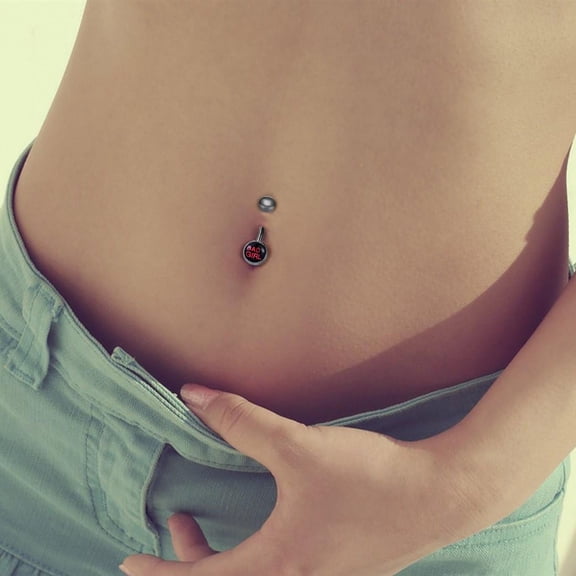 GHRTGR-Belly Button Rings with Cute and Sexy Letters Navel Piercings Body Jewelry