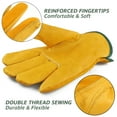 thumbnail image 4 of Gardening Gloves with Waterproof Sleeves, Cowhide Leather Work Gloves for Men Women, Gold XL, 4 of 8