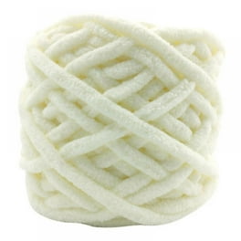 Super Bulky Chunky Blanket Chenille Yarn for Arm Knitting Soft Extreme Big Polyester Easy Care Weaving Yarn Luxury Thick Yarns White