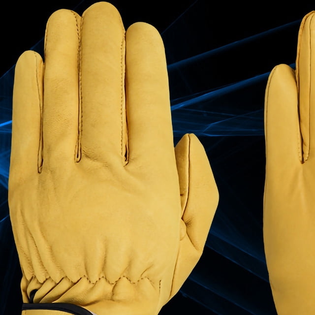 Guantes de trabajo de cuero Bling Bling resistentes al desgaste para jardinería XXL amarillo