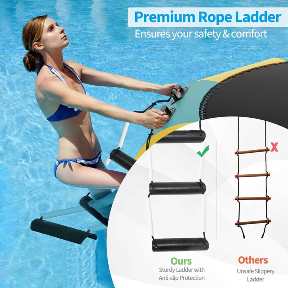 Aimee Lii 10 Feet Inflatable Splash Padded Water Bouncer Trampoline, Backyard Kids Trampoline, Yellow