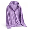 thumbnail image 3 of Women's Sun Protection Jacket Hooded Cooling Shirt Athletic Jacket (Purple M), 3 of 4