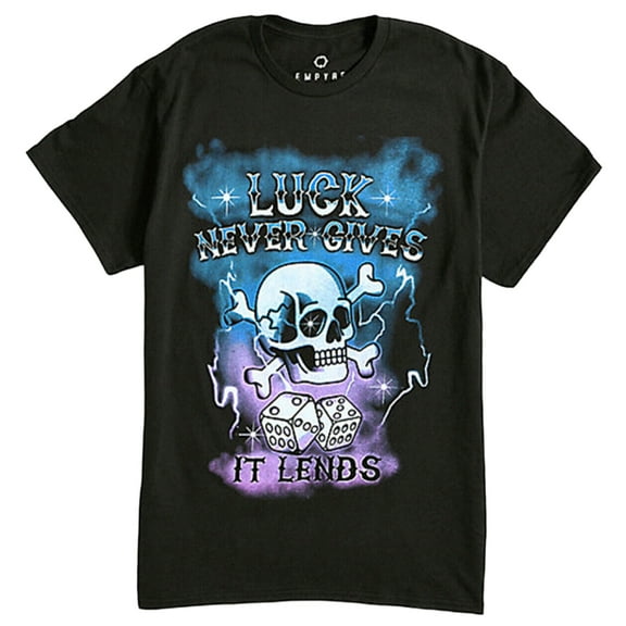 Empyre Luck Never Gives It Lends Skull & Dice Men's T-Shirt (Small)