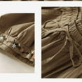 thumbnail image 5 of Women's Summer Wide-Leg Fashion Solid Color Simple Cotton & Hemp Embroidered Loose Pocket Casual Pants, 5 of 7