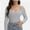 Gray, variant on Women's Scoop Neck Long Sleeve Slim Fitted Casual Basic Crop Top