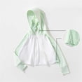 thumbnail image 6 of Kids Sun Hoodie UPF 50+ for Girls - Lightweight Nylon Spandex Zip Up Cropped Hoodie with Breathable Mesh Hood & Thumbholes, Mint Green for Outdoor Beach Sports,Size 9-10 T, 6 of 9