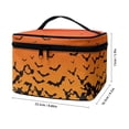 thumbnail image 6 of HELLHERO Large Capacity Makeup Organizer Bag Polyester Wide-open Cosmetic Makeup Bag Brush Holders Zipper Storage Bag Portable Hanging Organizer Bat Pattern, 6 of 6