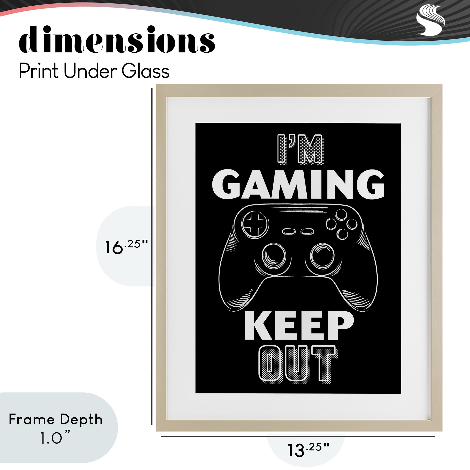 Stupell Industries I'm Gaming Keep Out Birch Framed Print Under Glass, design by Marcus Prime