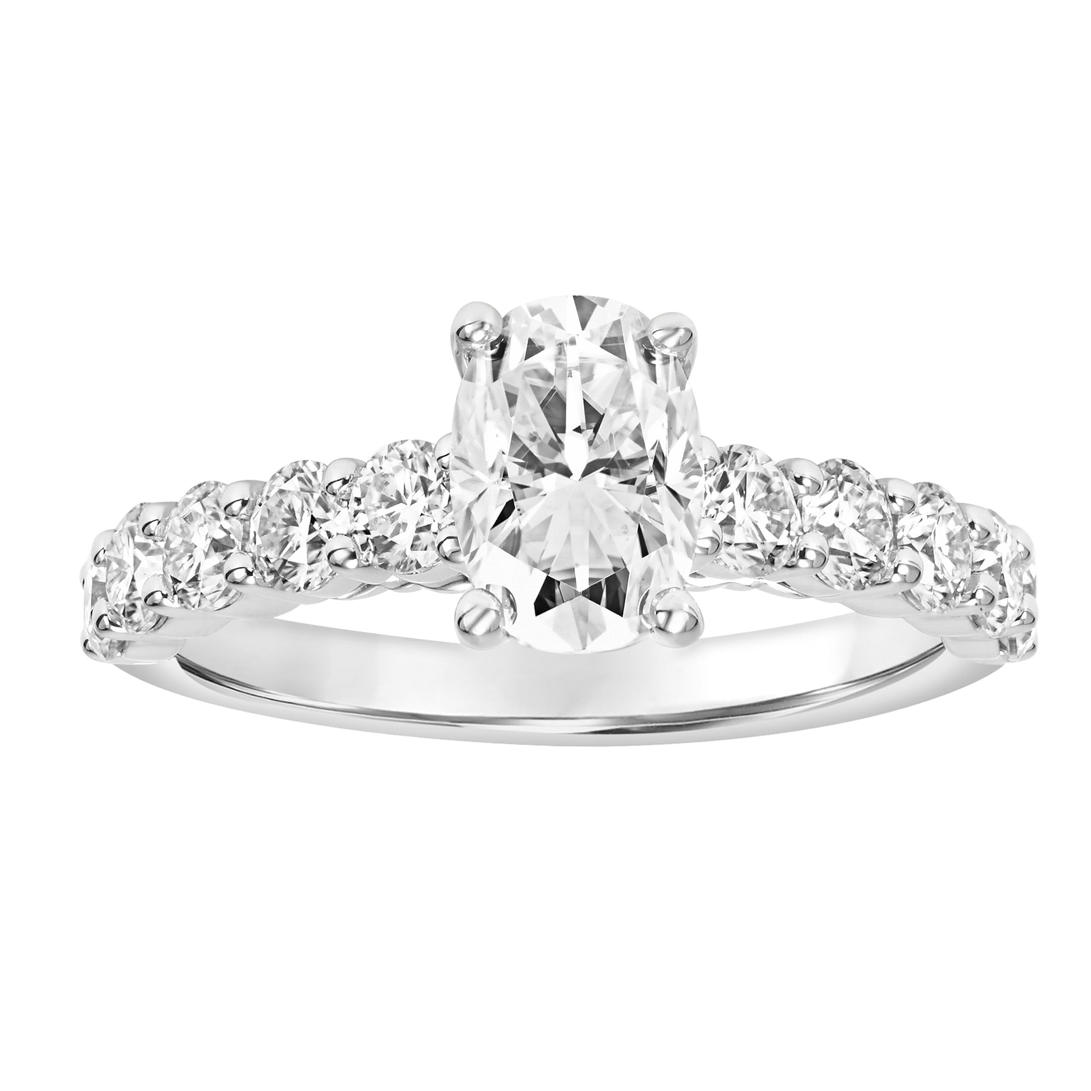 2 Carat T.G.W. Oval-Cut Moissanite Sterling Silver Women's Engagement Ring