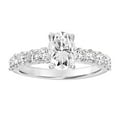 thumbnail image 2 of 2 Carat T.G.W. Oval-Cut Moissanite Sterling Silver Women's Engagement Ring, 2 of 7