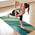 thumbnail image 6 of Teal and Gold Marble Flow Lines Pattern Hot Yoga Mat Towel Non Slip for Hot Yoga - Quick-Drying Yoga Mat Cover with 4 Corner Pockets with Travel Bag - Hot Yoga Towel Non Slip 74"x26", 6 of 6