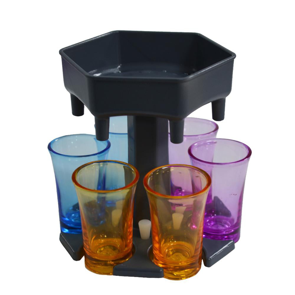 Great Party Gift for Bar Multiple Shots Cocktail Dispenser Drinking Games for Cocktail Party Get Togethers Girls Weekend Gray without glass LOPP Shot Glass Dispenser Six Ways 