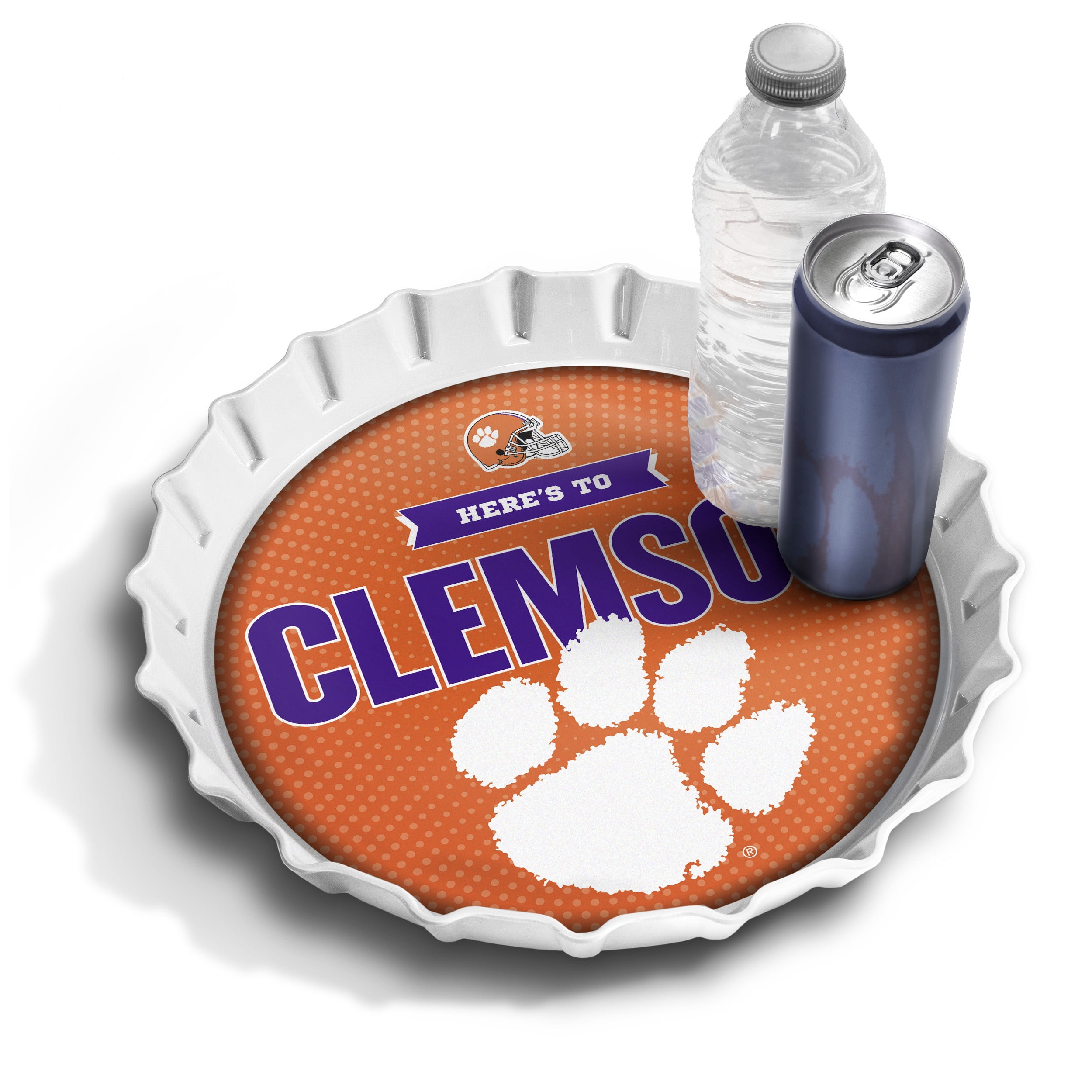 YouTheFan NCAA Clemson Tigers Bottle Cap Serving Tray