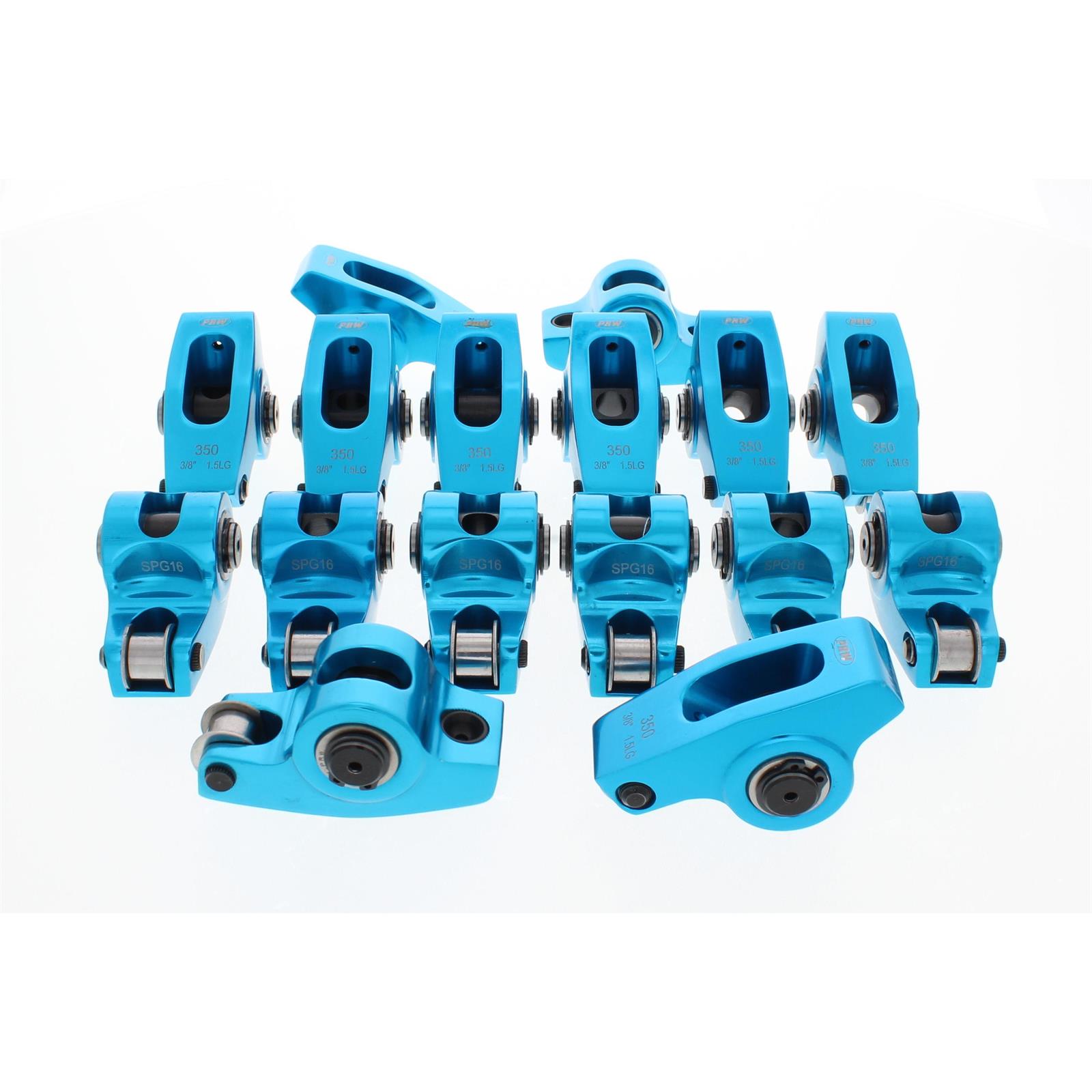 Blumax S/B Chevy SelfAligning Roller Rocker Arms, 1.51, 3/8 Stud