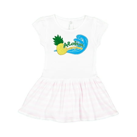 

Inktastic Aloha Everyone with Pineapple and Wave Gift Toddler Girl Dress