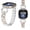Silver/Rose gold, variant on Metal Bands Compatible with Fitbit Sense 2/Sense/Versa 4/Versa 3 Bands, Adjustable Classic Stainless Steel Bands Diamond Rhinestone Links Bracelet Band for Man&Women