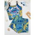 thumbnail image 1 of Traje de pijama de Disney para mujer, conjunto de falda corta, vestido, camiseta, Top con ribete de lechuga, Minnie Mouse, Mickey piezas, elegante, 1 of 5
