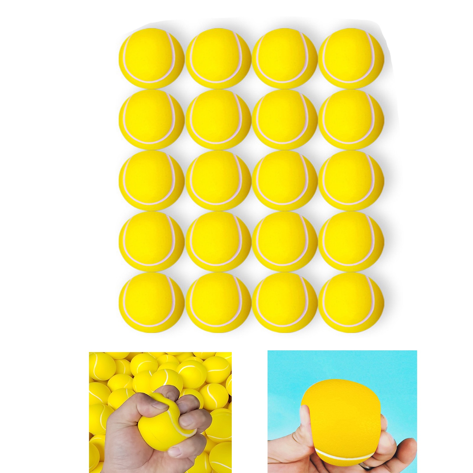 20pcs Foam Ball Soft Foam Sponge Tennis Balls Baseball Balls for and Adults