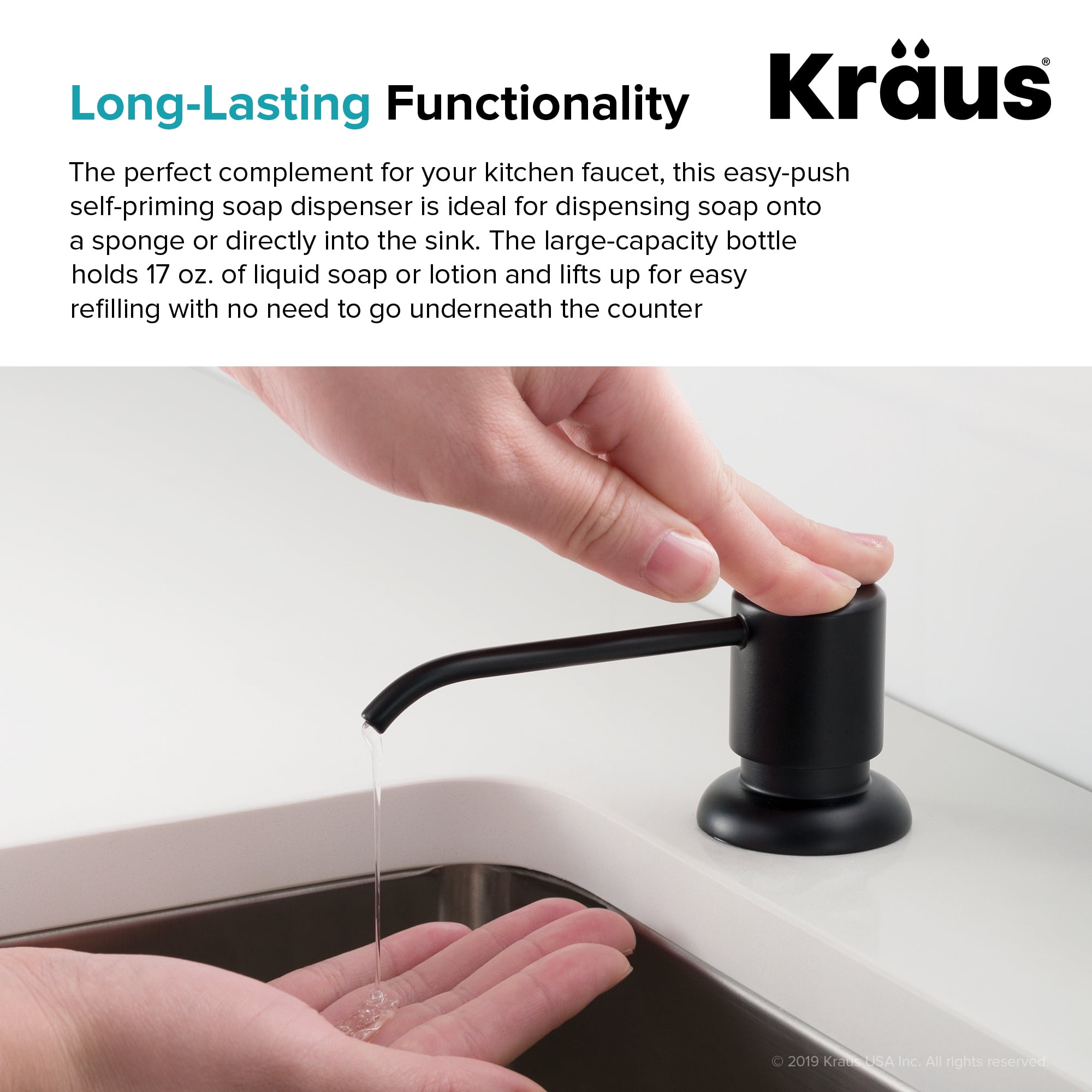 Kraus KSD-53MB Boden Deck Mounted Soap Dispenser - Black