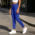 thumbnail image 4 of QIbmong Legging for Women High Waist Stretchy Yoga Pants Seamless Butt Lift Casual Gymwear Tight Trousers(XL,Blue), 4 of 7