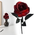 thumbnail image 2 of PEIXUN Fleurs Artificielles Gothiques Sombres Rouges Décoration d'Halloween Bouquet de Mariage Noir et Blanc, 2 of 4