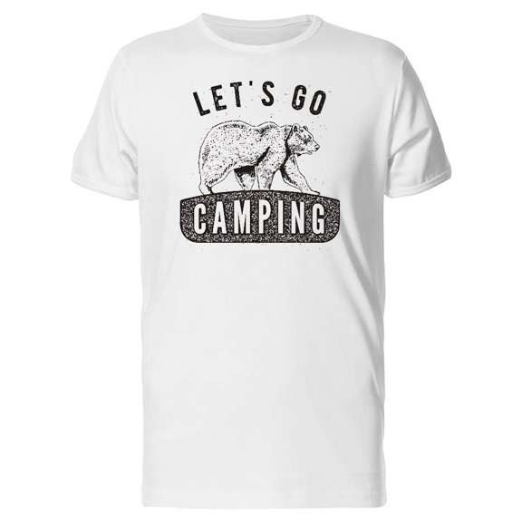 Lets Go Camping Grunge Bear Tee Men's -Image by Shutterstock