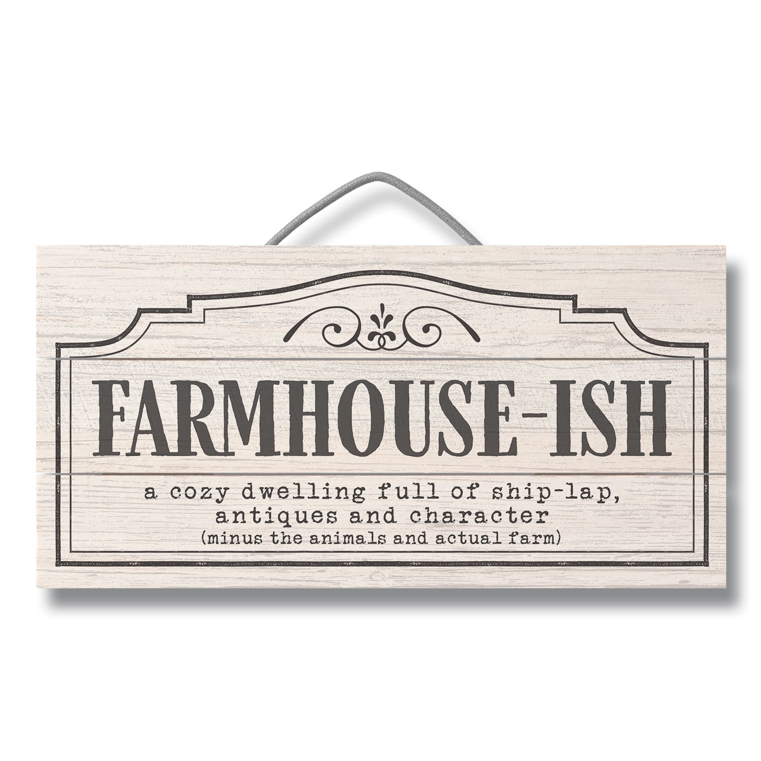 Farmhouse-ish White Slatted Pallet Wood Wall Sign 12" x 6"