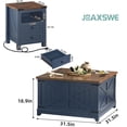 thumbnail image 2 of Joaxswe Farmhouse Coffee Table Sets of 3, Large End Side Tables with Charging Station & Coffee Table with Hidden Storage Space, Navy, 2 of 10