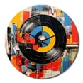 thumbnail image 2 of Designart "Retro Vibes in Colorful Vinyl II" Music Oversized Wall Clock, 2 of 5