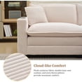 thumbnail image 4 of GNIXUU Corduroy Cloud Sectional Couch, Modular Oversized Loveseat Sofa with Ottoman, Cup Holders & USB Port, Comfy 2 Seater Love Seat for Living Room Small Space, 82.7"W, Beige, 4 of 7