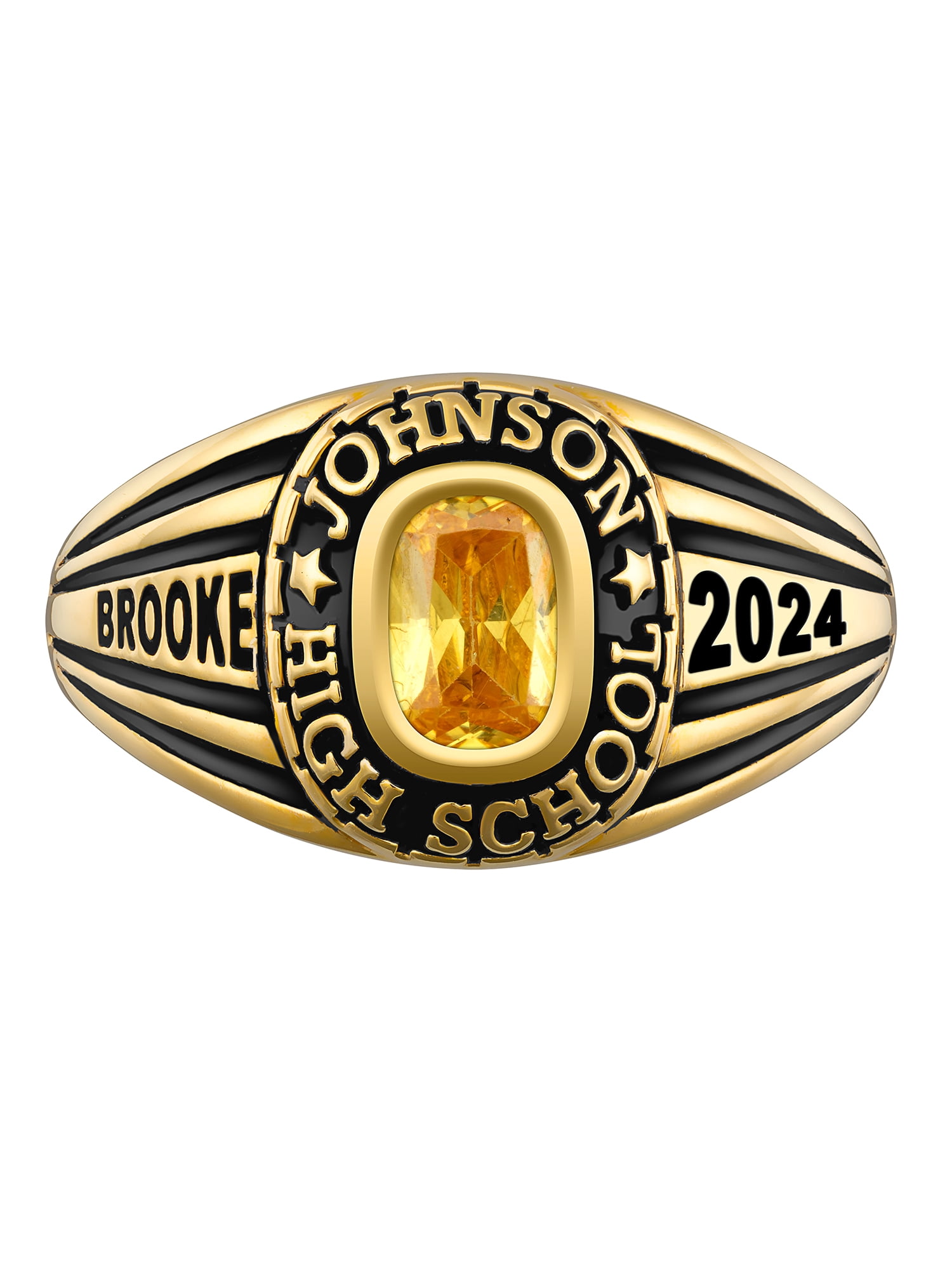Order Now for 2025 Graduation, Freestyle Women's Gold Over Celebrium Classic Class Ring, Personalized, High School or College Graduation