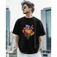 thumbnail image 3 of Men's T-Shirt Colorful Floral Carnation Short Sleeve Casual Tee Classic Crew Neck T-Shirt for Men, M, 3 of 7