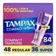 thumbnail image 1 of Tampones Tampax Pocket Radiant Compact 84 unidades, 1 of 9