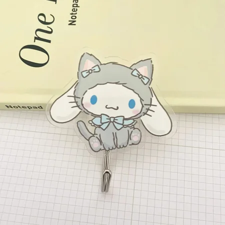 

2024 HOT TOP New Kawaii Sanrio Hello Kitty Hook Kuromi Cinnamoroll MyMelody Girl Anime Cute Wall Hook Bathroom Towel No Punching Acrylic Hook
