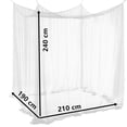 thumbnail image 2 of Dosel de tela de poliéster, hermoso dosel de cama, tamaño mosquitero, mosquitero para cama de matrimonio, blanco, 210 x 190 x 240 cm, 2 of 5