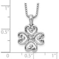 thumbnail image 3 of Sterling Silver Rh Plated White Ice .01 Diamond Heart Necklace (20 X 15) Made In India qw337-18, 3 of 5