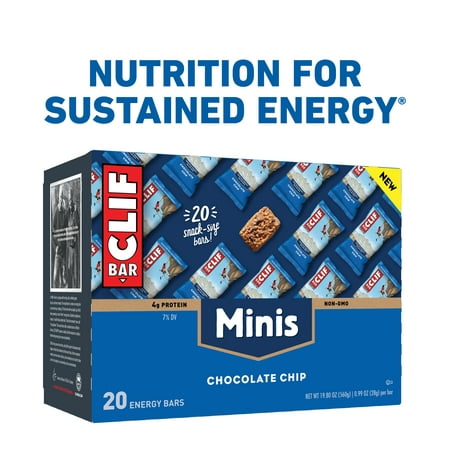 Clif Bar Minis, Chocolate Chip, 20 Mini Energy