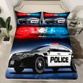 thumbnail image 2 of Manfei Police Car Full Size Sheets,Policeman Vehicle Bed Sheets,Cop Lights Sheet Sets For Boys Girls,Ultra Soft Home Decor,4 Pieces, 2 of 7
