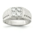 thumbnail image 1 of 925 Sterling Silver Cubic Zirconia Cz Ring Man   For Dad Mens  For Him, 1 of 6