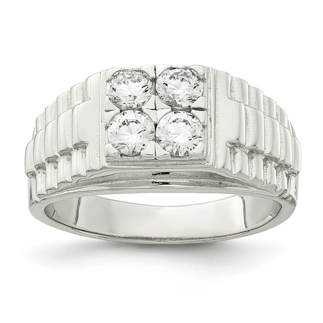 925 Sterling Silver Cubic Zirconia Cz Ring Man For Dad Mens For Him