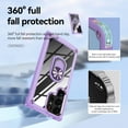 thumbnail image 5 of Allytech Clear Case for Samsung Galaxy S23 Ultra, Slim Case with Metal Ring Kickstand, Armor Lens Protection Shockproof Anti-Fingerprint Soft TPU Frame + Hard PC Back Protective Case - Purple, 5 of 7