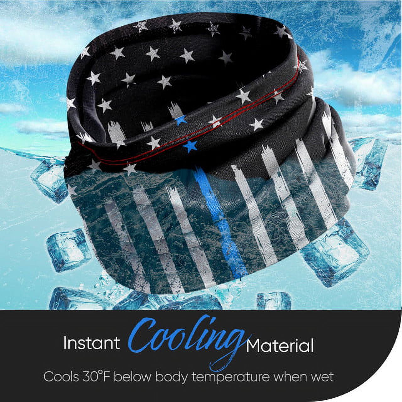 Millenti Neck Gaiter Tactical Breathable for Sun Protection Summer, Snowboard Neck Gaiter (USA Flag) Black-Blue-White, G06UWRBL - image 2 of 5